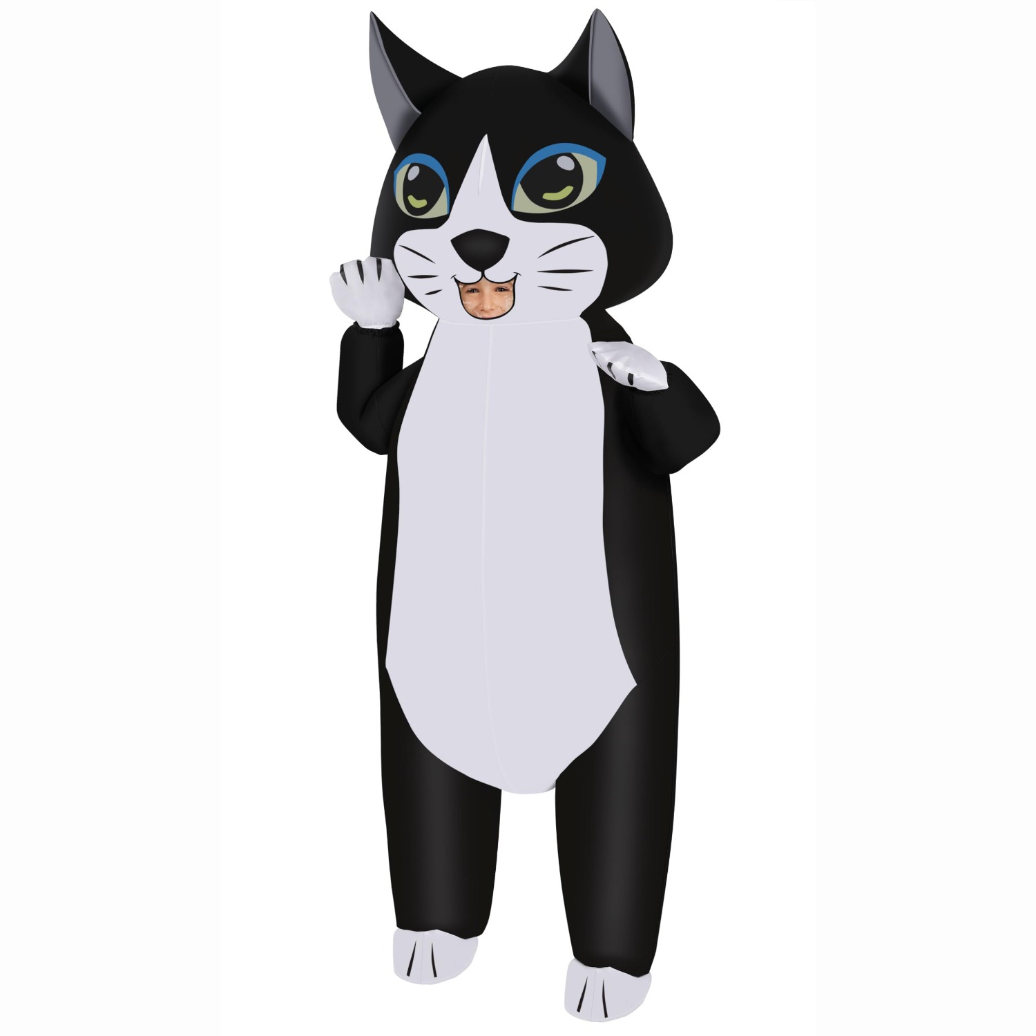 Cat Claw Bark - Inflatable Cat Costume Adult, Black White